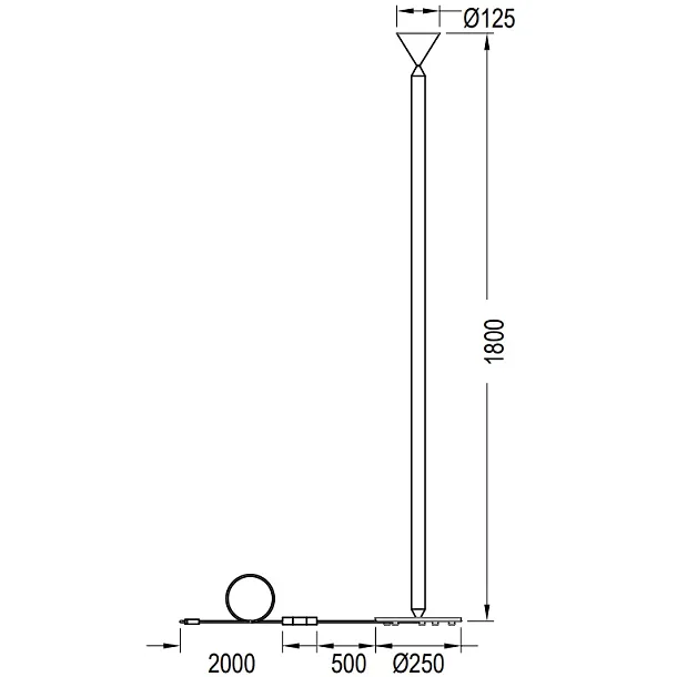 Pholc Apollo 180 Lampa Podłogowa Aluminium 792 414