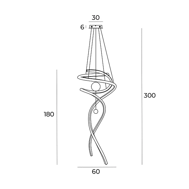 Maxlight Ritz Lampa Wisząca Złoto Szczotkowane P0483D