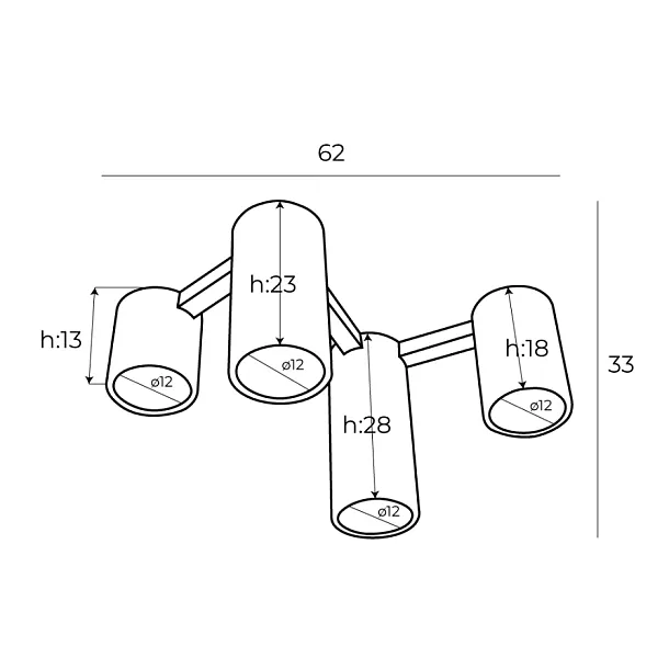 Lampa Sufitowa Laxer Czarna od Maxlight