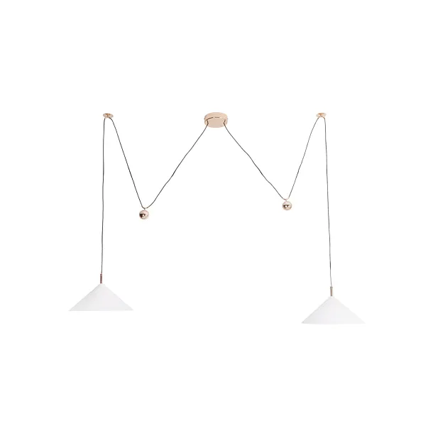 Lampa Wisząca Vulcano II Biała/Złota od Maxlight