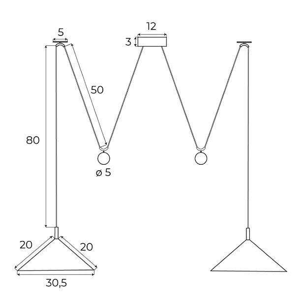 Lampa Wisząca Vulcano II Biała/Złota od Maxlight