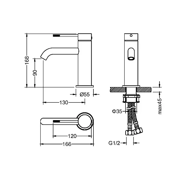 Mobi Northern Gold Brushed Bateria Umywalkowa Niska Złoto Szczotkowane NB4215BG