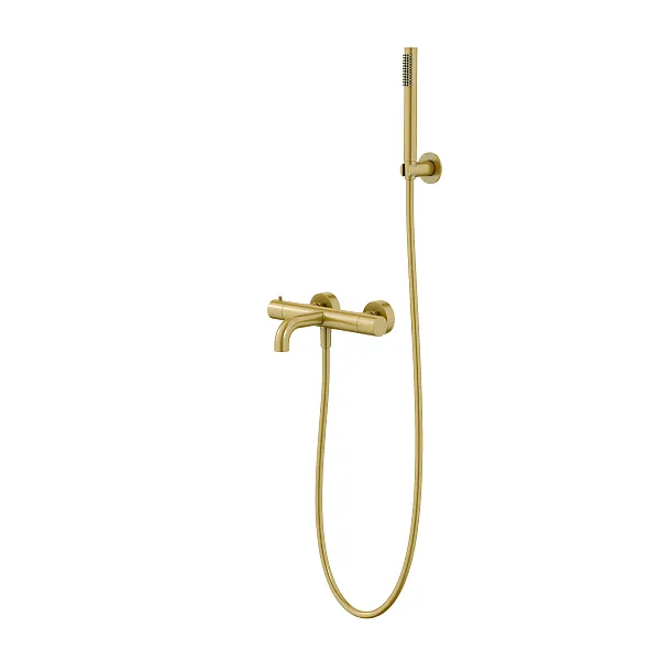 Mobi Northern Gold Brushed Bateria wannowa termostatyczna z słuchawką prysznicową i wężem Złoto Szczotkowane NZW4234BG