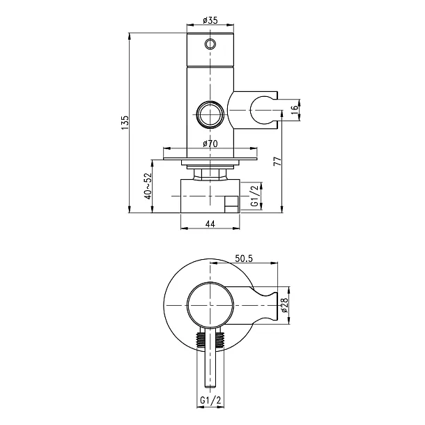 Mobi Northern Gold Brushed Bateria Bidetowa Podtynkowa Złoto Szczotkowane NZH4217BG