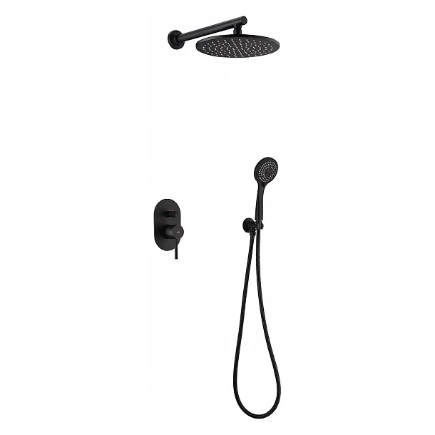 Mobi Liva Black Podtynkowy Zestaw Natryskowy z Słuchawką i Deszczownicą Black Edition 10020200949BL