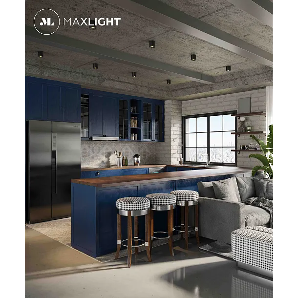 Lampa Sufitowa Form Czarna IP65 od Maxlight