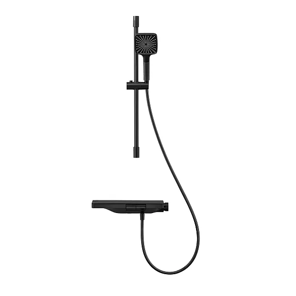 Termostatyczny Natynkowy Zestaw Wannowy Switch System Black Mat Czarny Mat od Mobi