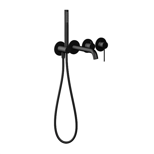 Mobi Northern Black Matt Bateria Wannowa 4-otworowa Podtynkowa Czarny Mat NZW4238BM