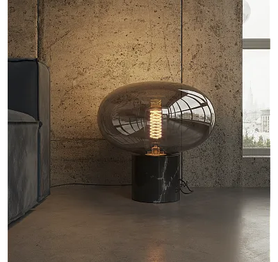 Lampa Stołowa Moonstone Smoke Glass Black Marble od Maxlight