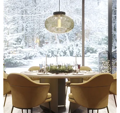 Lampa Wisząca Moonstone Amber Glass White Marble od Maxlight