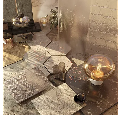 Lampa Stołowa Moonstone Smoke Glass White Marble od Maxlight