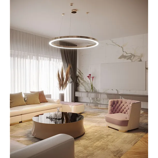 Lampa Wisząca Luxury Złota 70cm Ściemnialna od Maxlight