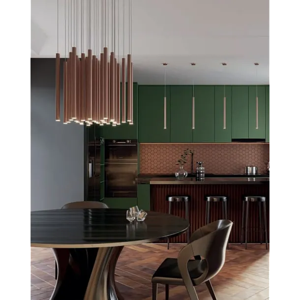 Lampa Wisząca Organic Copper Ściemnialna od Maxlight