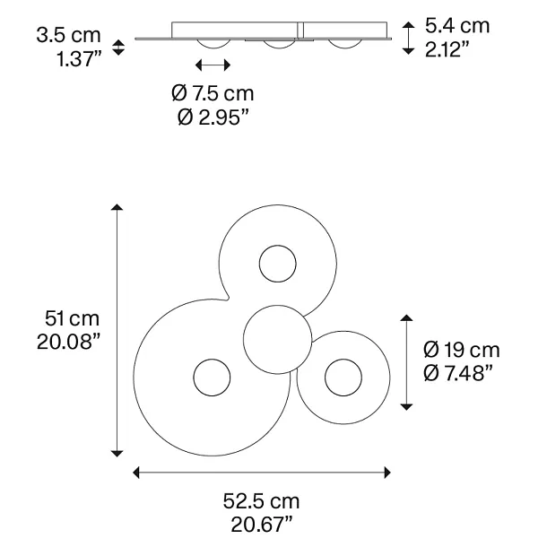 Lodes Bugia Triple Lampa Sufitowa/Plafon Chrom 16133 4027