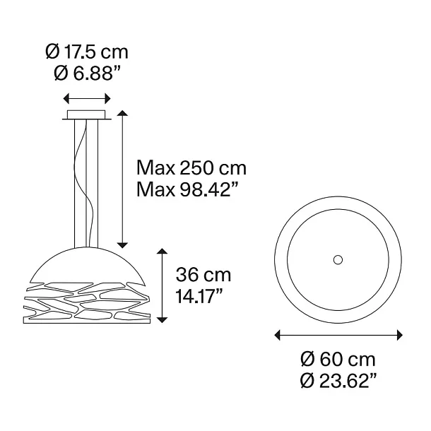 Lodes Kelly Medium Dome 60 Lampa Wisząca Brązowa 14127 3500