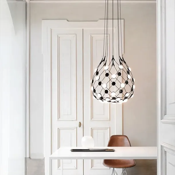 Lampa Wisząca Mesh 80cm Czarna od Luceplan