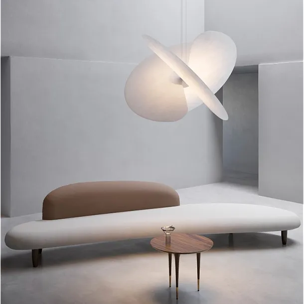 Luceplan Levante 90cm Lampa Wisząca Biała A06/2T+A06C2
