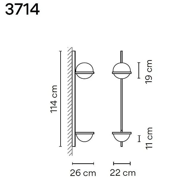 Vibia Palma Kinkiet czarny 371418/11