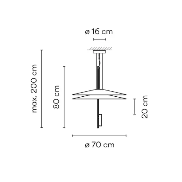 Vibia Flamingo Lampa Wisząca Biała/Złota 151020/1B