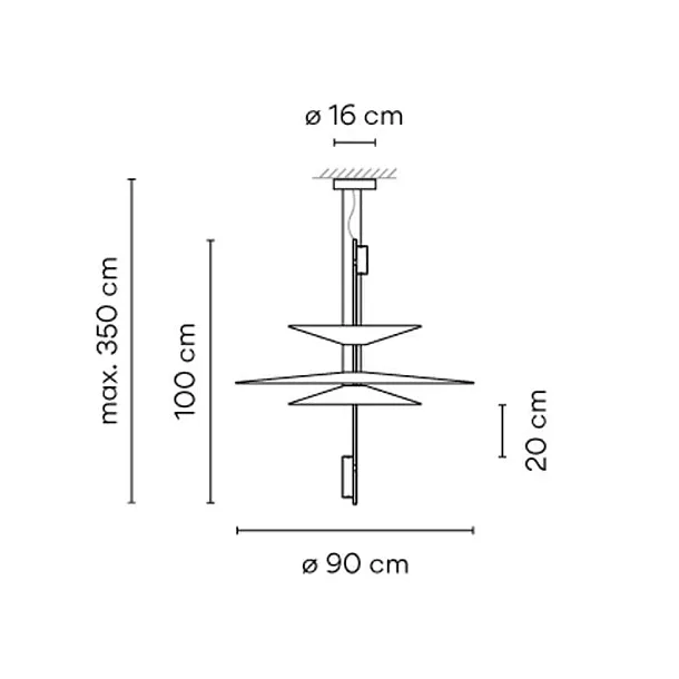 Vibia Flamingo Lampa Wisząca Biała/Grafitowa 153018/1B