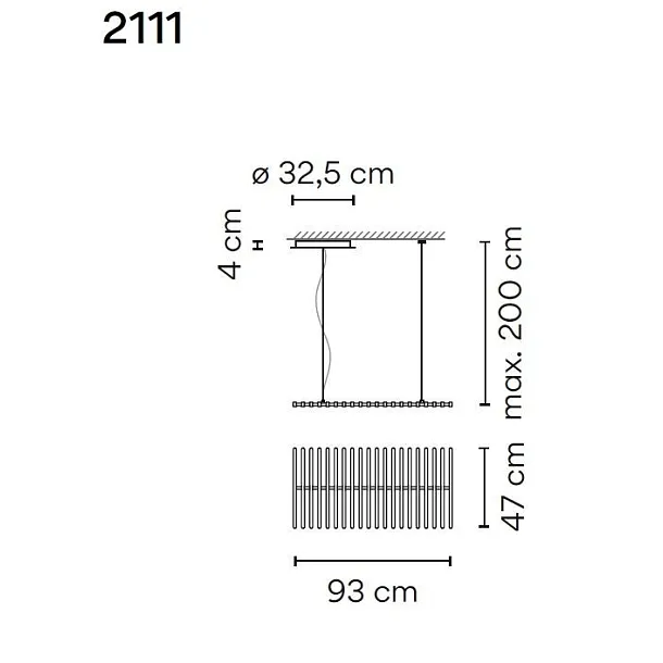 Lampa Wisząca Rhythm Horizontal Brązowa od Vibia