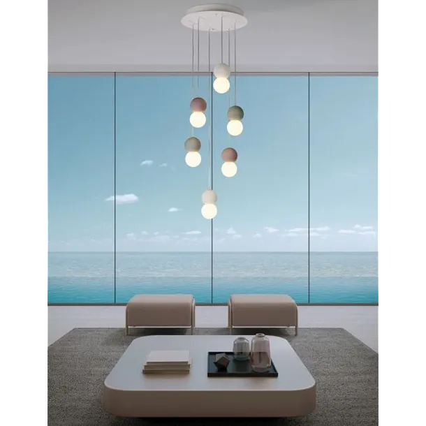 Lampa Wisząca Galaxia 44 cm Biała/Multikolor od Mantra