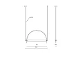 Aromas Arc Lampa Wisząca Czarna 100 cm C1292/NEG