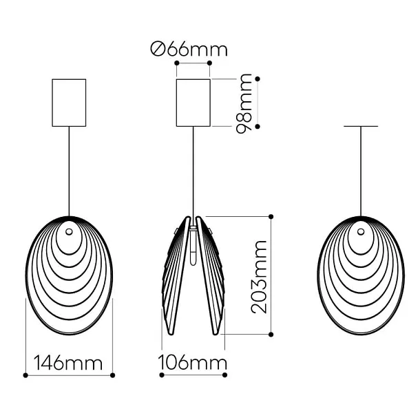 Bomma Moduł Wiszący Mussels Pendant Pojedyńczy 1/85/95310L/B/00000/205/A/BBR/2,5