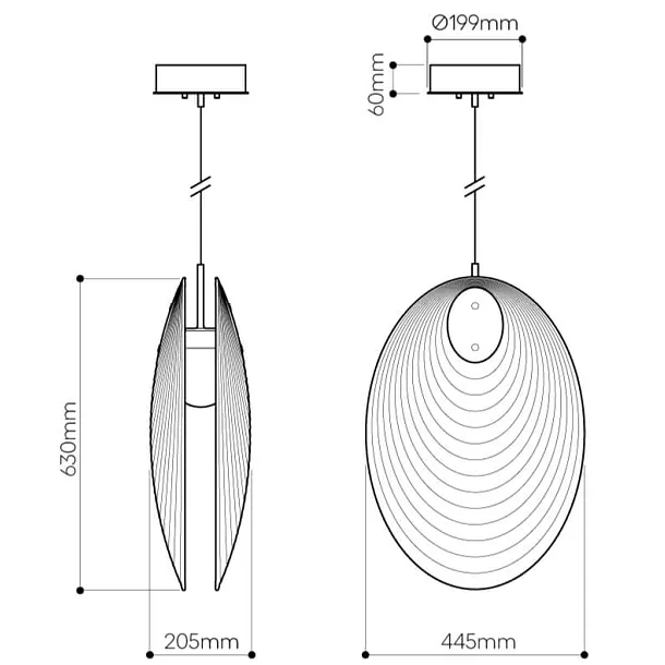 Bomma Ama Pendant Lampa Wisząca Zamknięta Szara 1/41/95326/C/00SMK/630/BC/2,5