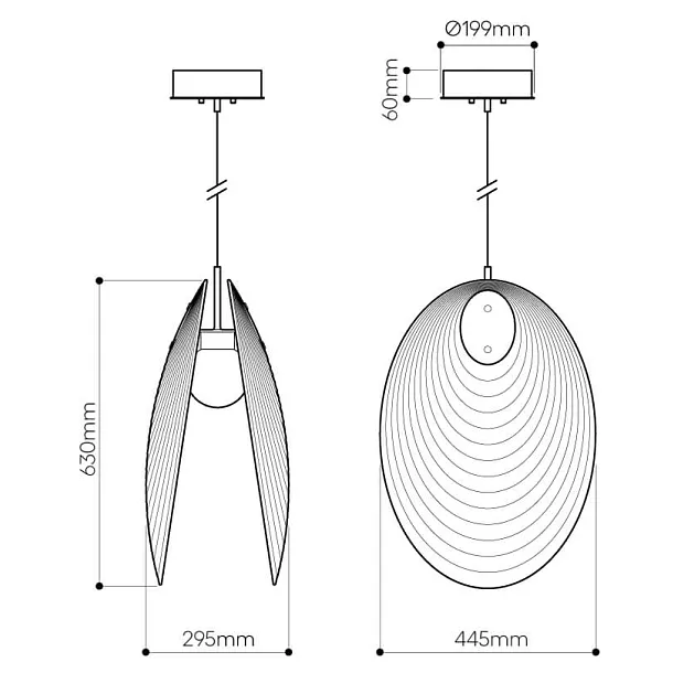 Bomma Ama Pendant Lampa Wisząca Otwarta Szara 1/41/95326/O/00SMK/630/BC/2,5