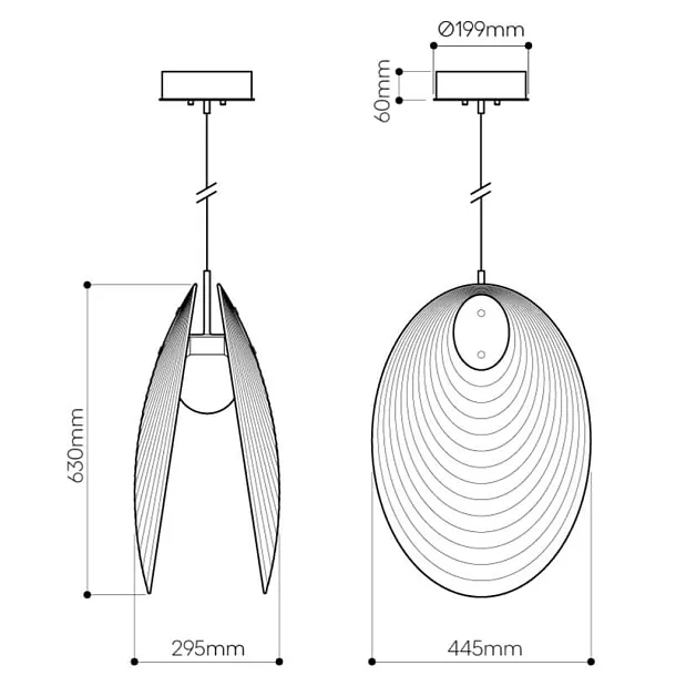 Bomma Ama Lampa Wisząca Pendant Otwarta Matowy Brąz 1/41/95326/O/00BRM/630/BC/2,5