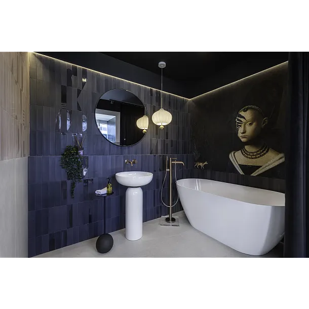 MOBI GEMINI PRO Wanna wolnostojąca, Lany Marmur, 160x75x60, Biały Połysk