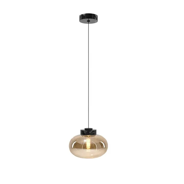 Maxlight Moonstone P0516 Lampa Wisząca Amber Glass Black Marble