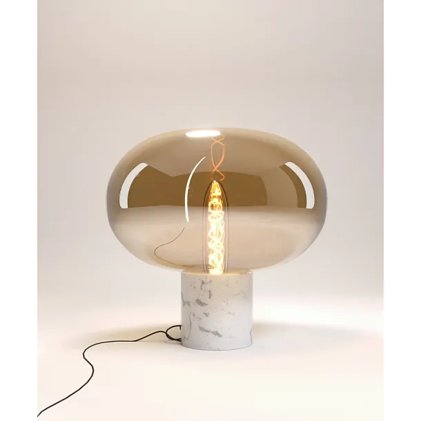 Lampa Stołowa Moonstone Amber Glass White Marble od Maxlight