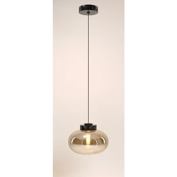 Maxlight Moonstone P0516 Lampa Wisząca Amber Glass Black Marble