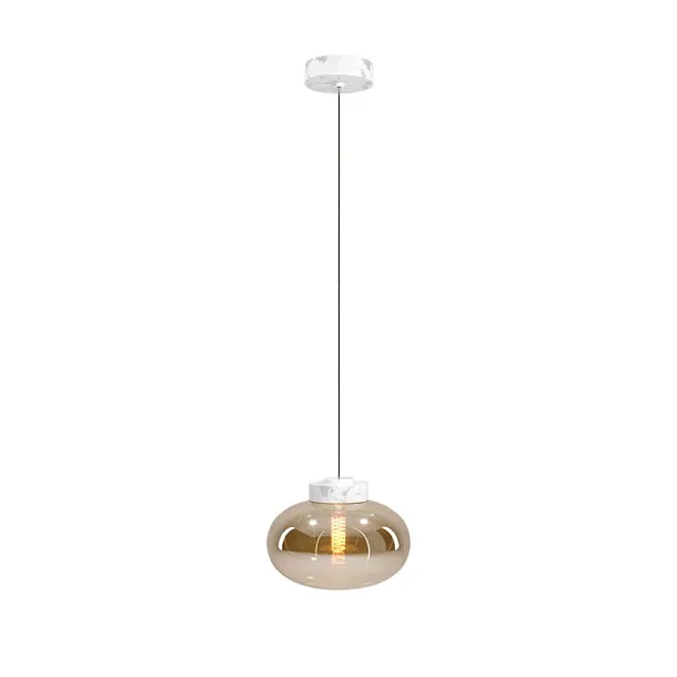 Lampa Wisząca Moonstone Amber Glass White Marble od Maxlight