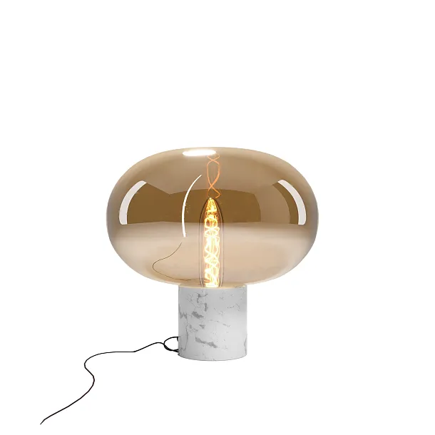 Lampa Stołowa Moonstone Amber Glass White Marble od Maxlight