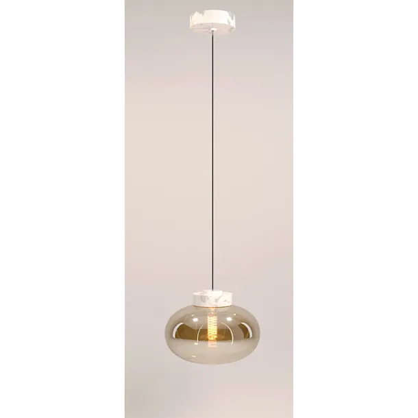 Lampa Wisząca Moonstone Amber Glass White Marble od Maxlight