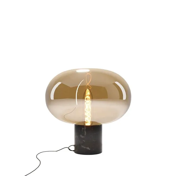 Maxlight Moonstone T0058 Lampa Stołowa Amber Glass Black Marble