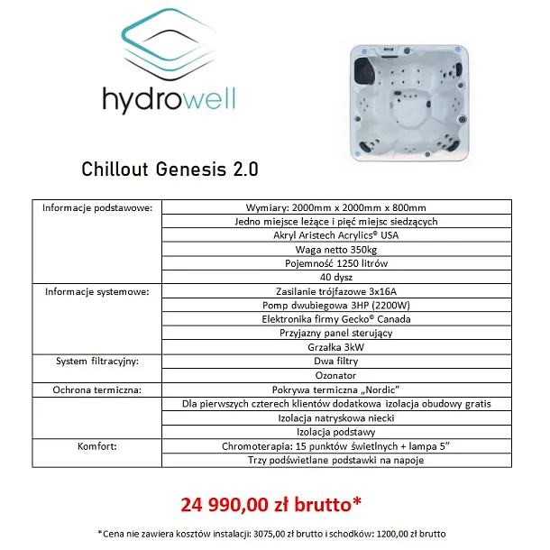 5-OSOBOWY BASEN Z HYDROMASAŻEM Genesis 2.0 Spa
