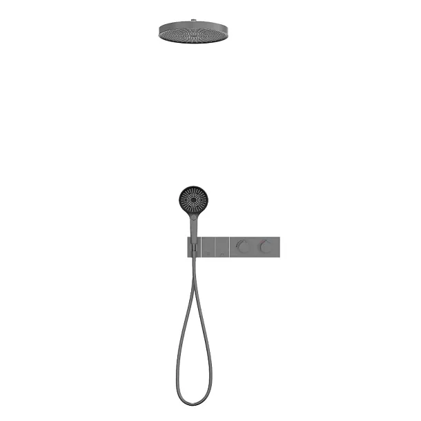 Natryskowy Zestaw Podtynkowy Switch System Gunmetal Brushed Grafit Szczotkowany od Mobi