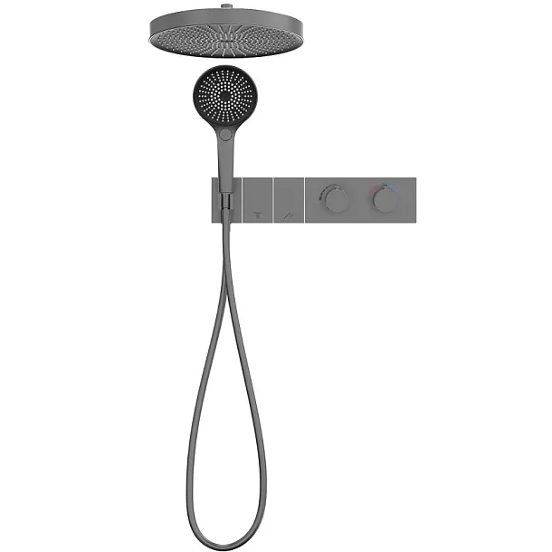 Natryskowy Zestaw Podtynkowy Switch System Gunmetal Brushed Grafit Szczotkowany od Mobi