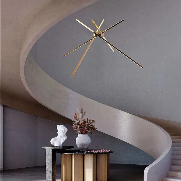 Lampa Wisząca Spider Złota od Maxlight