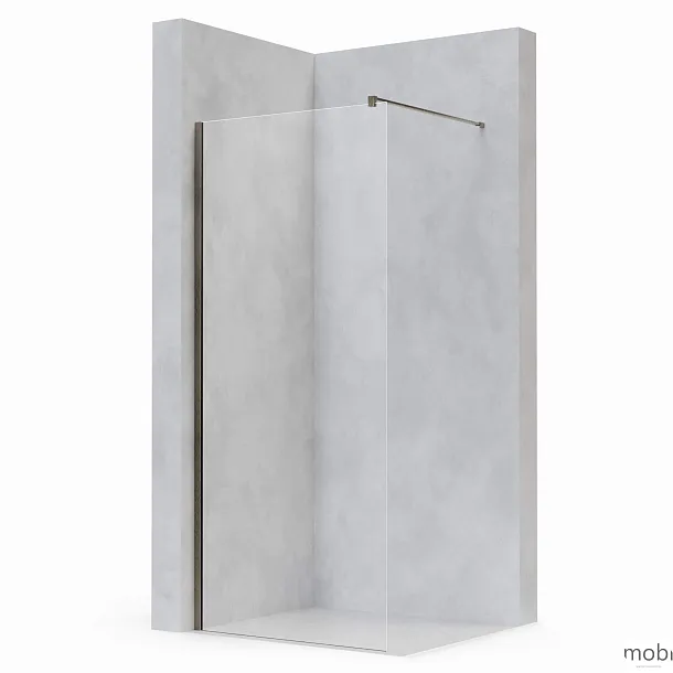 Maxfliz MOBI Kabina prysznicowa Walk-in, Szczotkowany Gunmetal