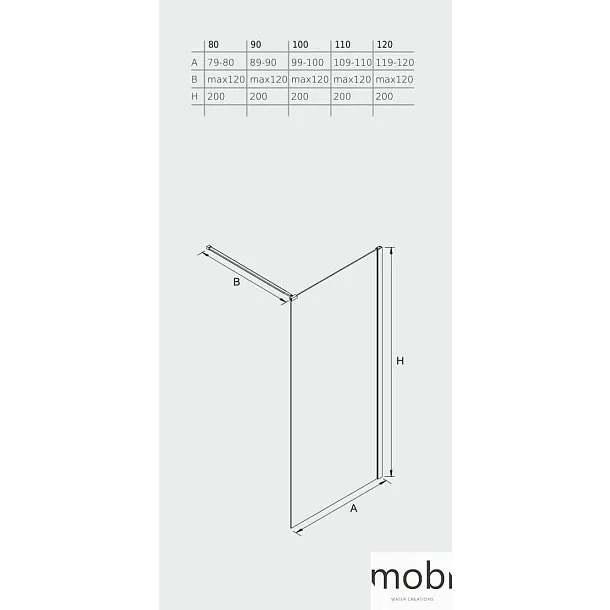 Mobi Kabina Prysznicowa Walk-In, Szczotkowane Złoto
