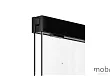 Parawan wannowy MOBI Slide Black 100x150, szkło czyste z powłoką