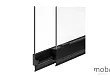 Parawan wannowy MOBI Slide Black 100x150, szkło czyste z powłoką