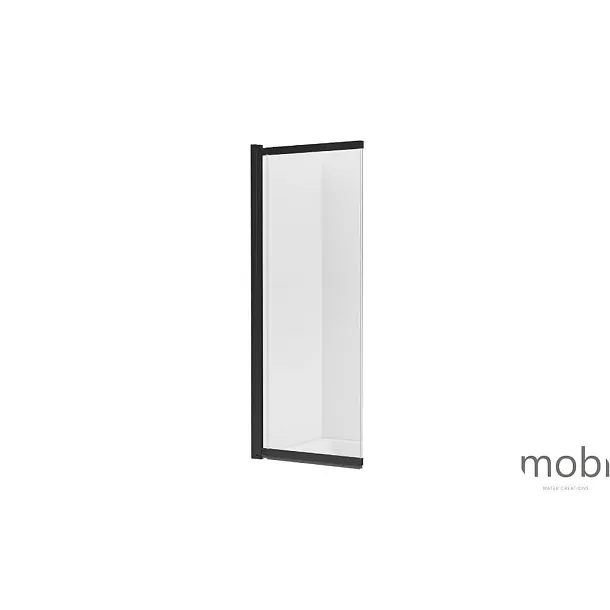 Parawan wannowy MOBI Slide Black 100x150, szkło czyste z powłoką