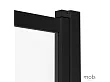 Parawan wannowy MOBI Slide Black 100x150, szkło czyste z powłoką