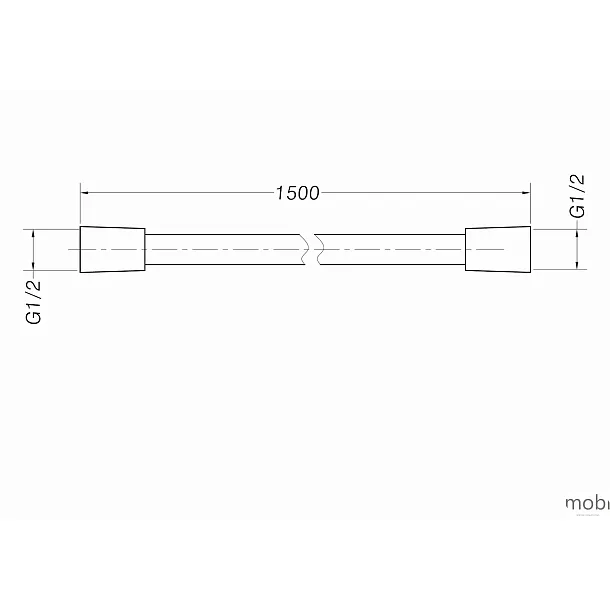 MOBI ONE GOLD BRUSHED Wąż Prysznicowy, Szczotkowane Złoto